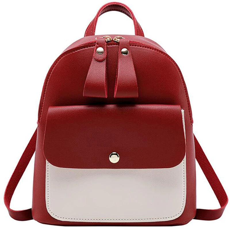 Women's Double Pull Bump Small Backpack Mini Backpack