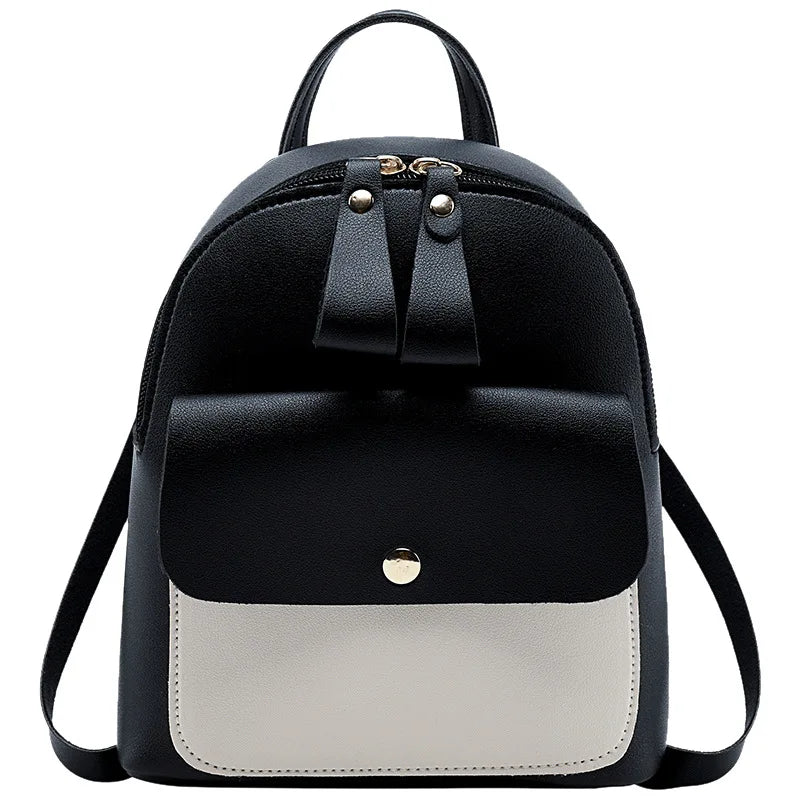 Women's Double Zipper Pull Bump Small Backpack Diagonal Bag Mini Backpack – CRAZE