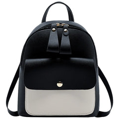 Women's Double Zipper Pull Bump Small Backpack Diagonal Bag Mini Backpack