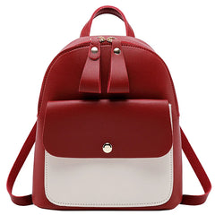 Women's Double Zipper Pull Bump Small Backpack Diagonal Bag Mini Backpack