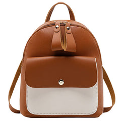 Women's Double Zipper Pull Bump Small Backpack Diagonal Bag Mini Backpack