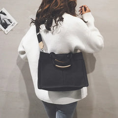 Large Canvas Shoulder Bag Multi-pocket Hand-held Messenger Bag