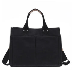 Large Canvas Shoulder Bag Multi-pocket Hand-held Messenger Bag