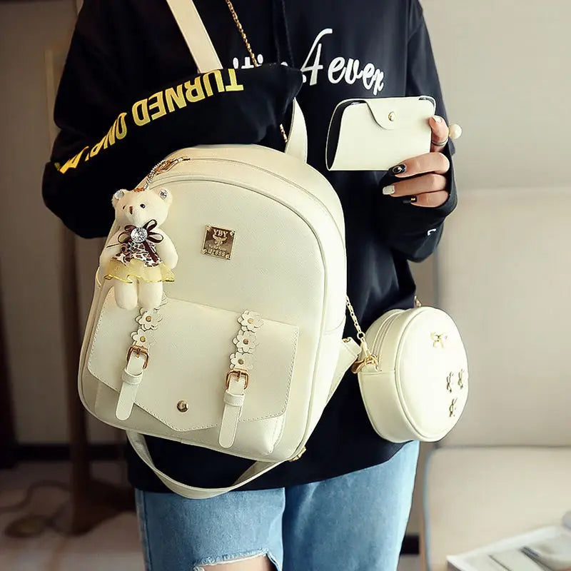 Women's Leather Backpack Female Children's Travel Backpack