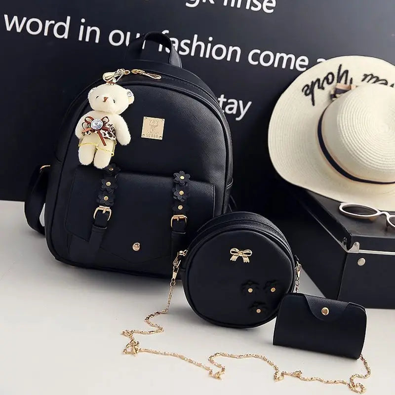 Women's Leather Backpack Female Children's Travel Backpack