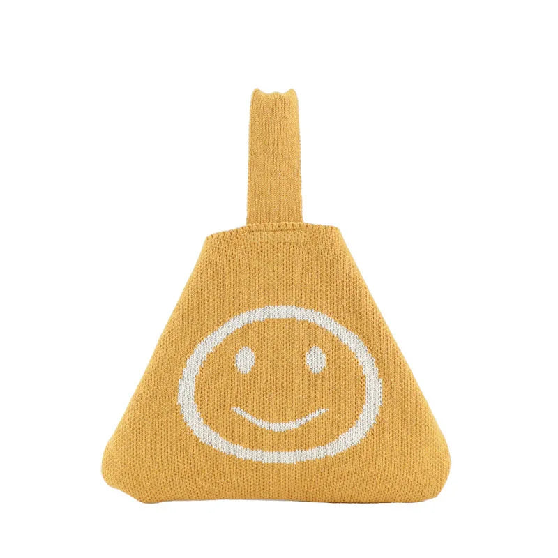 Wool Smiling Face Handbag Ins Knitting Casual Handbag