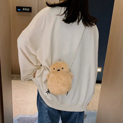 Japanese Style Little Chicken Plush Messenger Bag