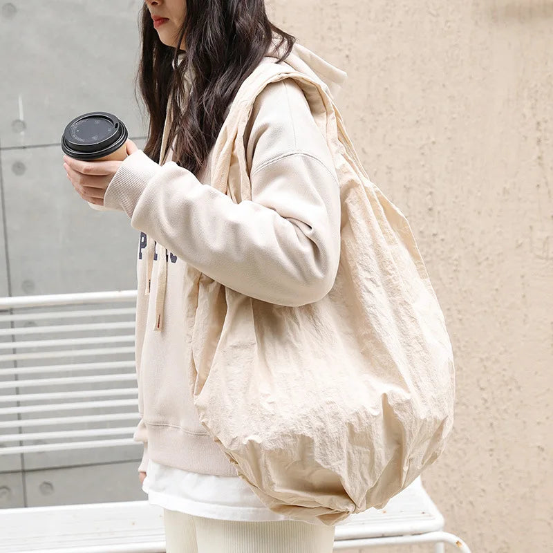 Vintage Casual Pleated Cloud Bag Nylon Handbag