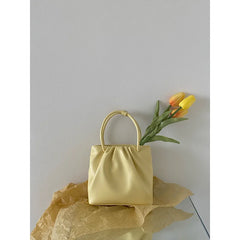 Pleated Small Square Bag Women's Handbag Casual Messenger Bag
