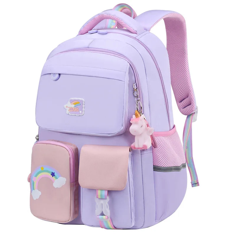 Rainbow Shoulder Strap School Bag for Girls