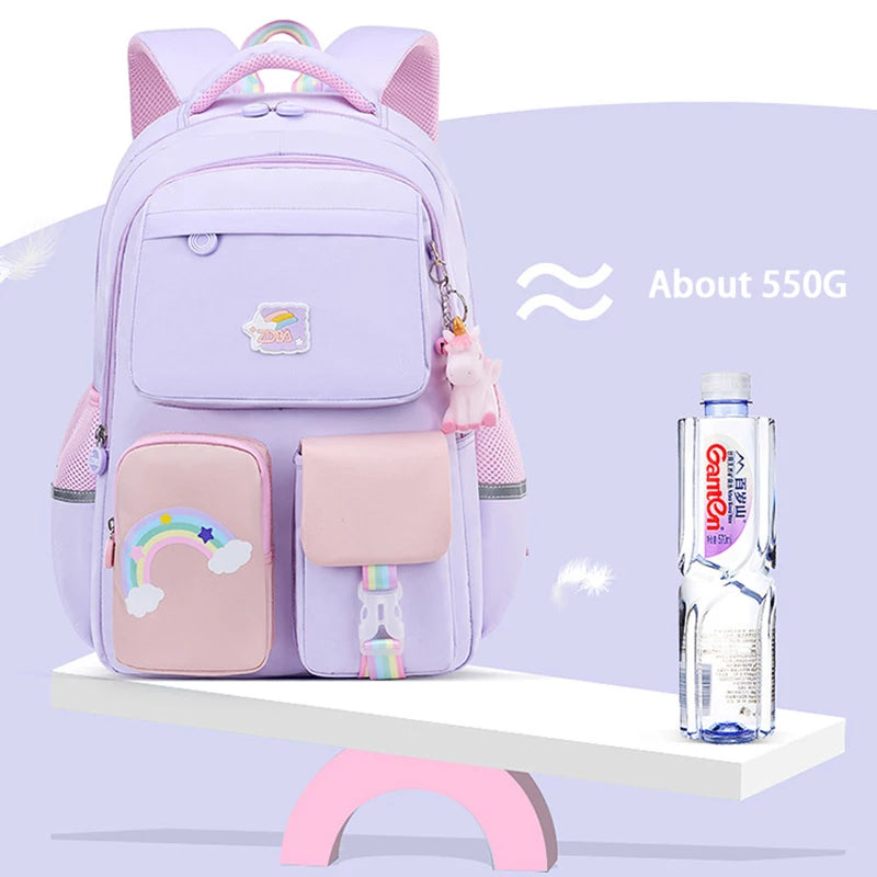 Rainbow Shoulder Strap School Bag for Girls