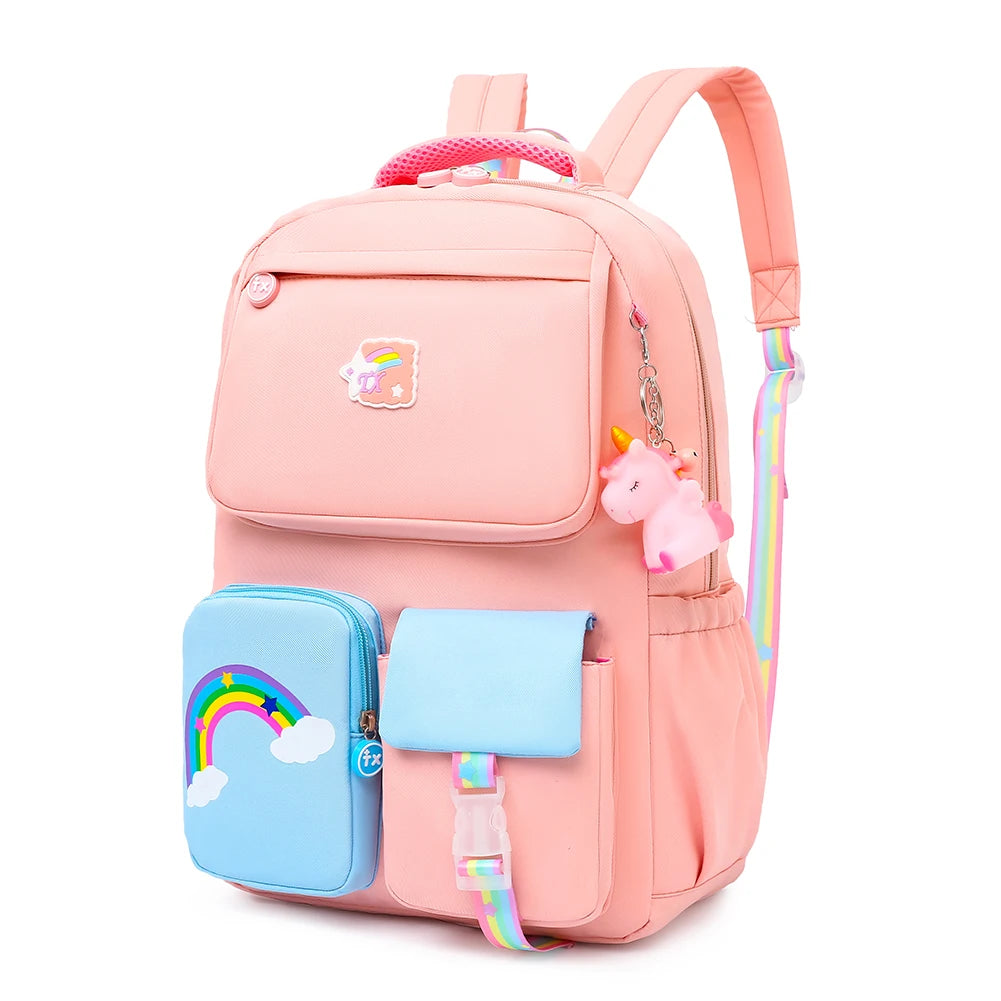 Rainbow Shoulder Strap School Bag for Teenagers Girls