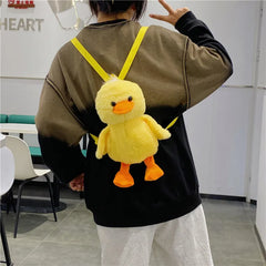 Plush Duck Bag- Cute Cartoon Backpack for Girls