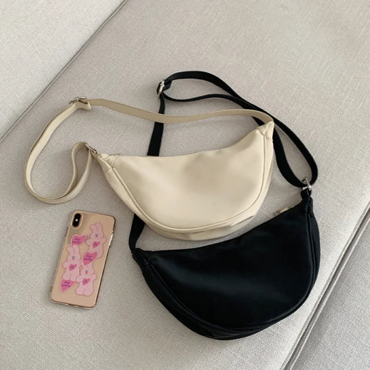 Nylon Shoulder Bag Casual Messenger Bag Student Dumpling Bag