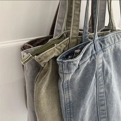 One-shoulder Retro Canvas Shopping Bag