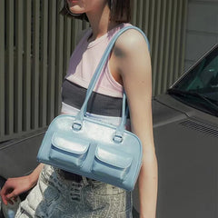 Vintage Oil Wax Bowling Bag with Multiple Pockets