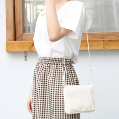 Leisure Canvas Shoulder Bag with O-ring Zipper