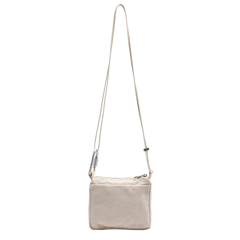 Leisure Canvas Shoulder Bag with O-ring Zipper