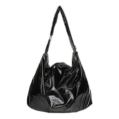 Retro Tin Foil Shoulder Bag Casual Solid Nylon Women's Bag