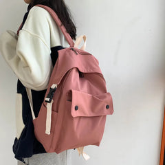 Nylon Women Backpacks Large Capacity College Backpack Female Travel Bag Red