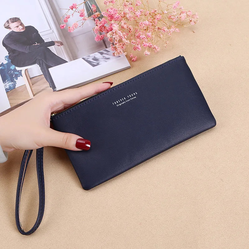 Korean-style Zip Clutch Purse Wallet WOMEN'S Long Large Capacity