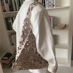 Leisure One Shoulder Bucket Bag Lace Craft Large Capacity