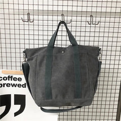 Large Capacity Canvas Tote Bag Women Casual Solid Color Travel Shoulder Bag