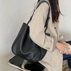Vintage Large Shoulder Bag PU Leather Handbag Lady Tote