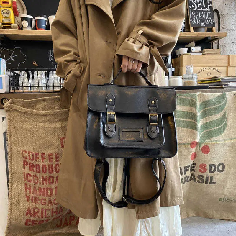 Vintage Women Backpacks Preppy Student Backpack Female