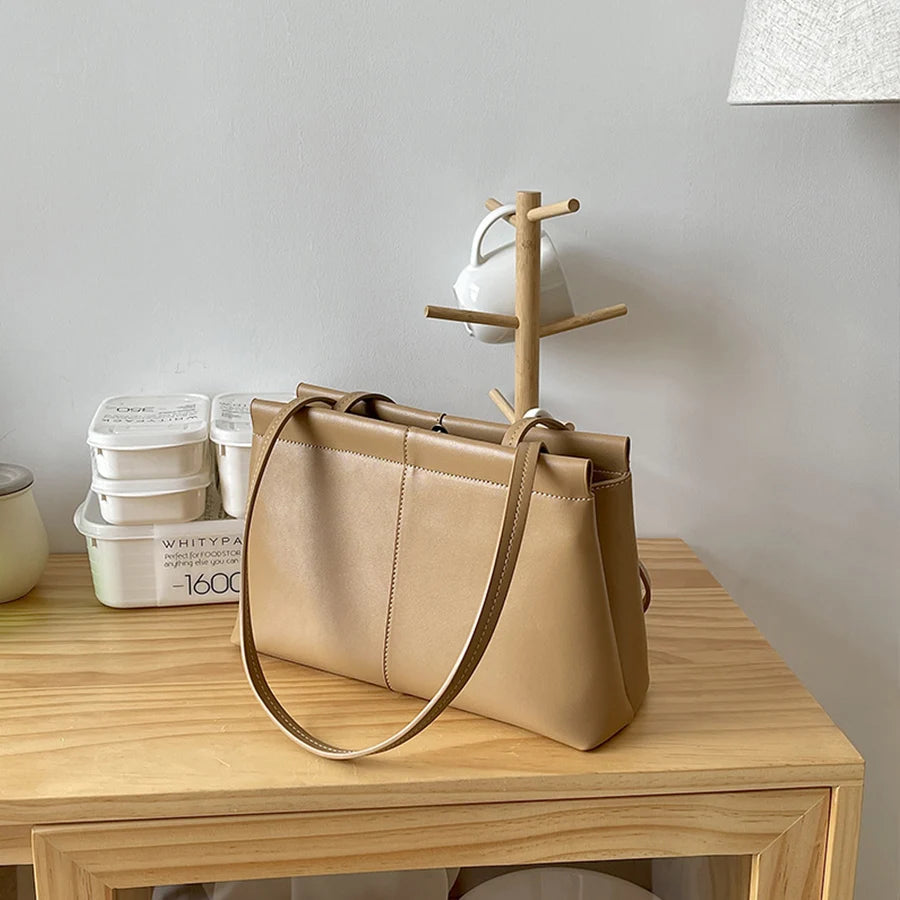 Women's Large Capacity Soft Leather Tote Handbag