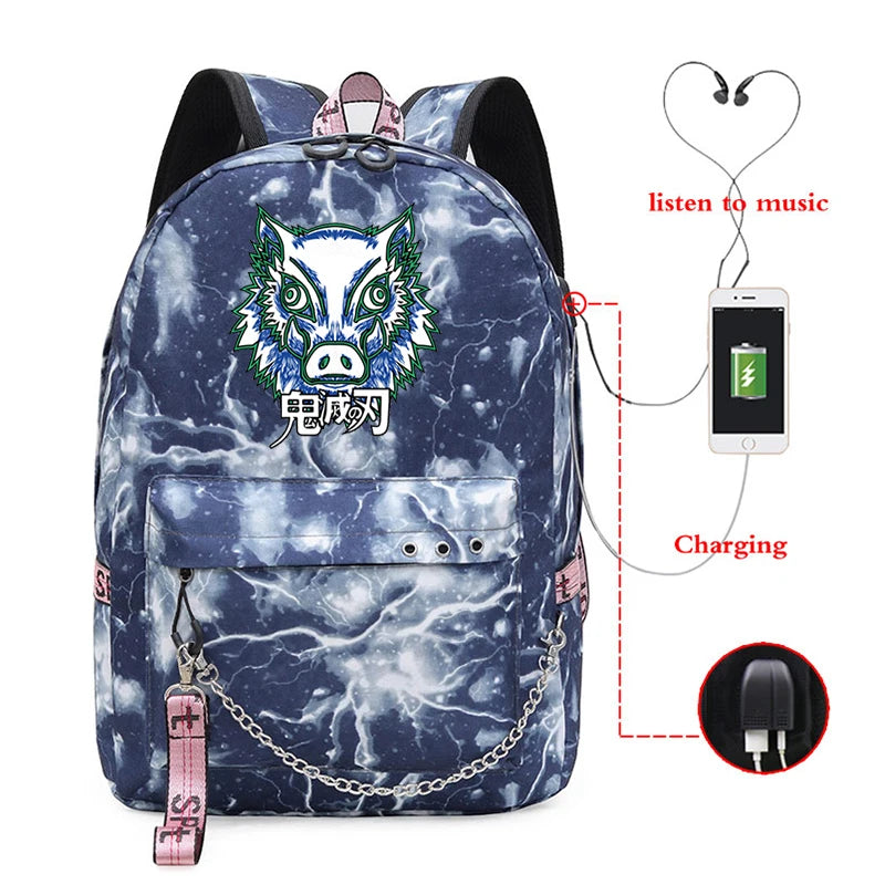 Demon Slayer Anime Men's Backpack School Bag Large Capacity Travel Casual