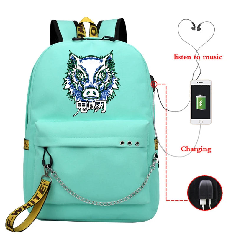 Demon Slayer Anime Men's Backpack School Bag Large Capacity Travel Casual