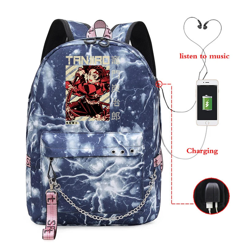 Kpop Demon Slayer Anime Men's Backpack School Bag