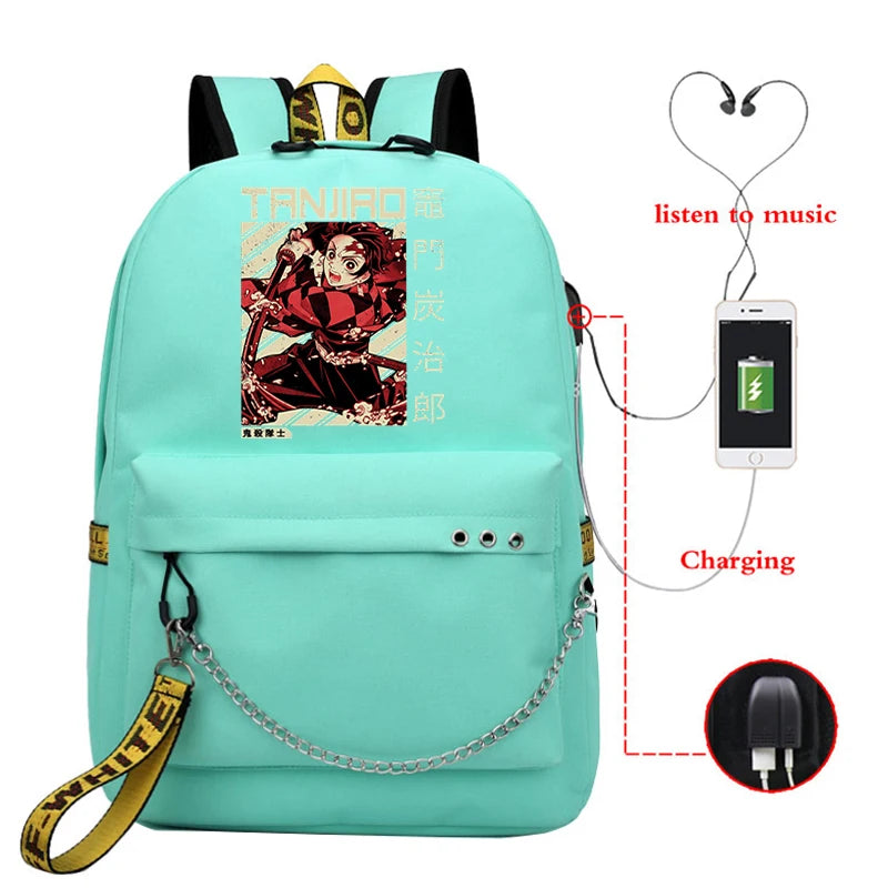 Kpop Demon Slayer Anime Men's Backpack School Bag