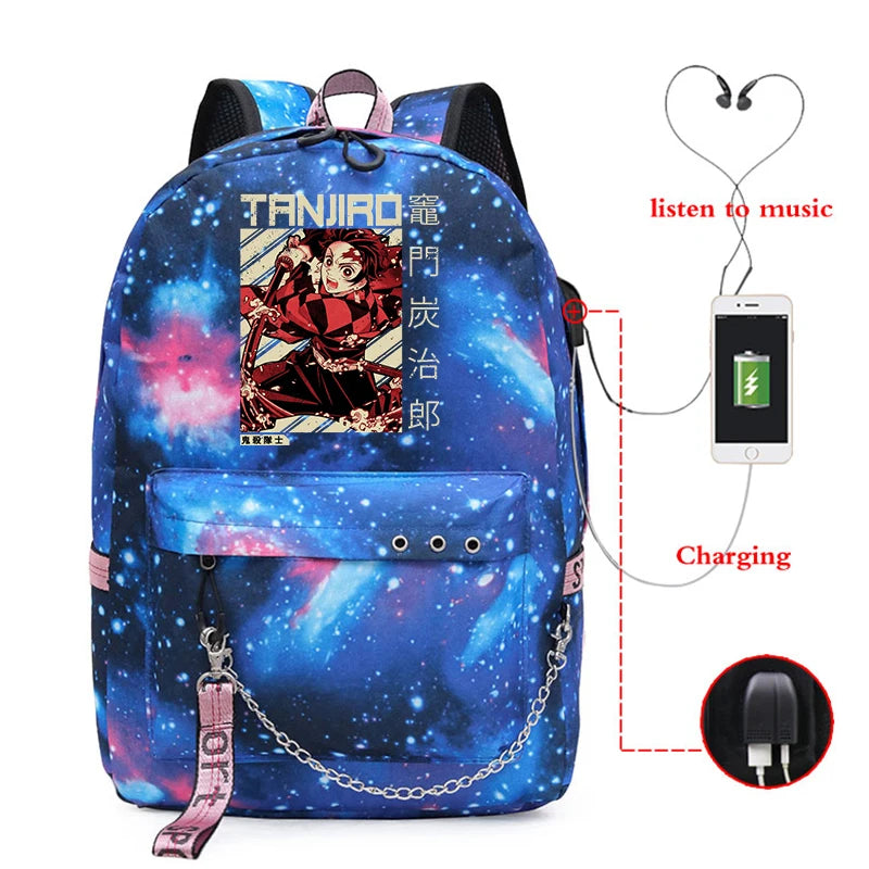 Kpop Demon Slayer Anime Men's Backpack School Bag