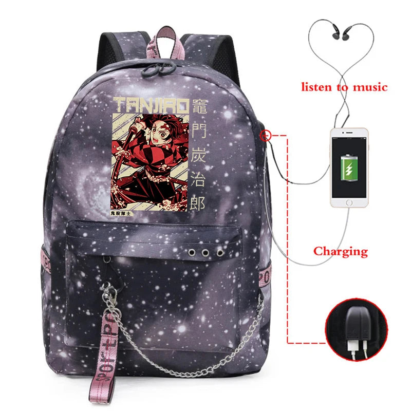 Kpop Demon Slayer Anime Men's Backpack School Bag