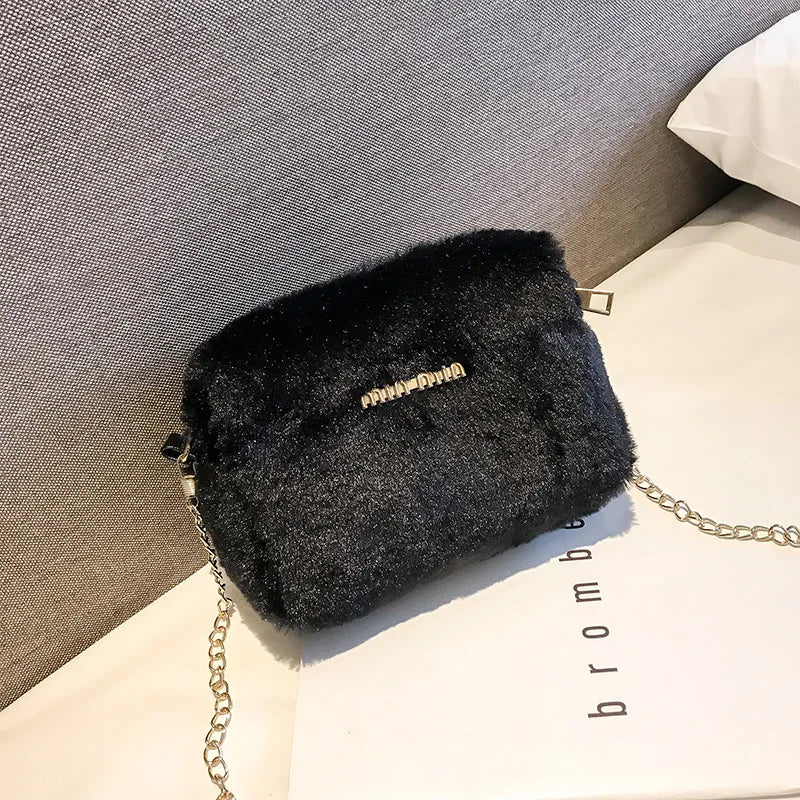 Wild Plush Chain Bag Winter Girl Crossbody Bag