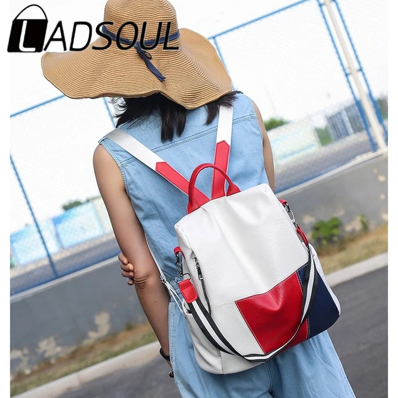 LADSOUL Women Large-capacity Backpack Travel Bag Casual School Bags