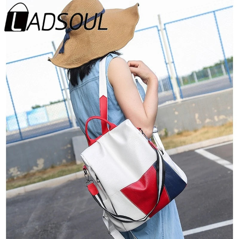 LADSOUL Women Large-capacity Backpack Travel Bag Casual School Bags