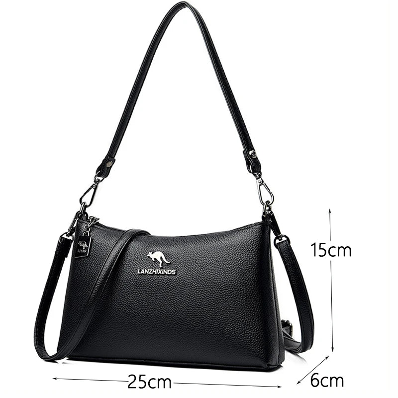 High Leather Travel Shoulder Bag Large Capacity Women Bag