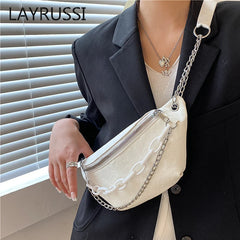 Women's Cartoon Embossed Leather Waist Bag Mini Crossbody Handbag Fanny Pack