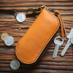 Leather Key Wallet Men Women Car Key Bag 6 Rings