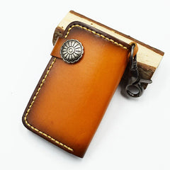 Leather Men Key Wallet Car Key Ring Case Holder Chain Key Package Bag