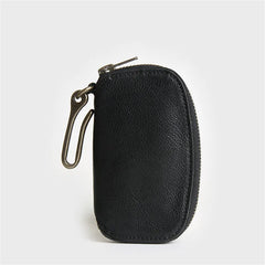Vintage Cowhide Leather Key Wallet Male Key Holder Organizer Housekeeper Purse
