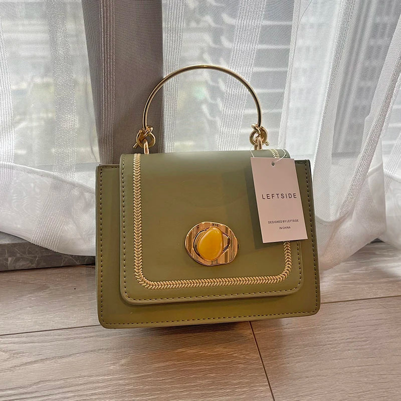 LEFTSIDE Leather Crossbody Bags for Women Summer Shoulder Bag with Short Handle