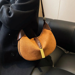 Winter Leather Saddle Bag for Women - Small Crossbody Handbag