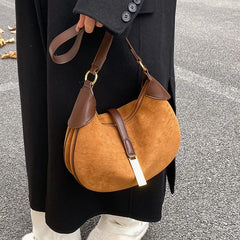 Winter Leather Saddle Bag for Women - Small Crossbody Handbag