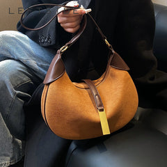 Winter Leather Saddle Bag for Women - Small Crossbody Handbag
