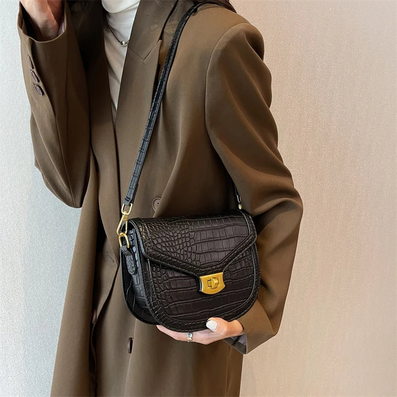LEFTSIDE Saddle Crossbody Bag Leather Purse for Women