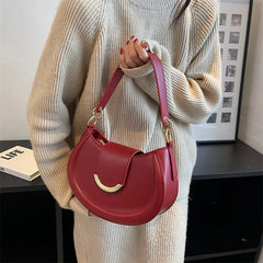 Women's Leather Saddle Shoulder Crossbody Handbag